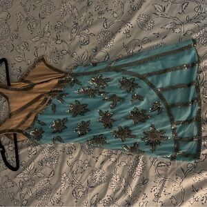 NBD Blue and Silver Embellished Dress